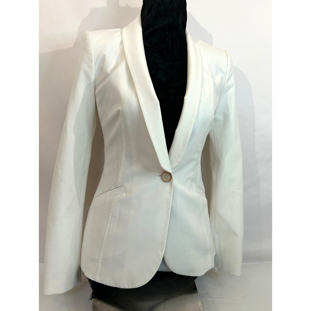 Ted Baker London Timeless Formal White 1 Button Poly Womens Blazer Sz 1 (US 4)